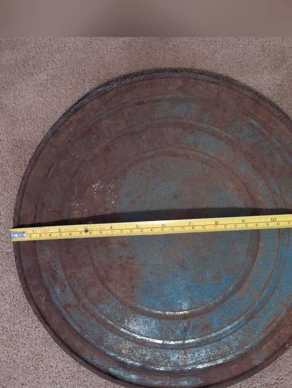 Vintage Fort Pitt Pure Lard Tin 50lb With Lid Bail Handle White Blue Rustic Farm - Picture 10 of 11